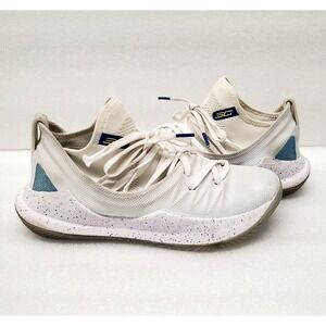 Under Armour Kids Curry 5 White Running Shoes Sneakers Size 4Y 3020741-106